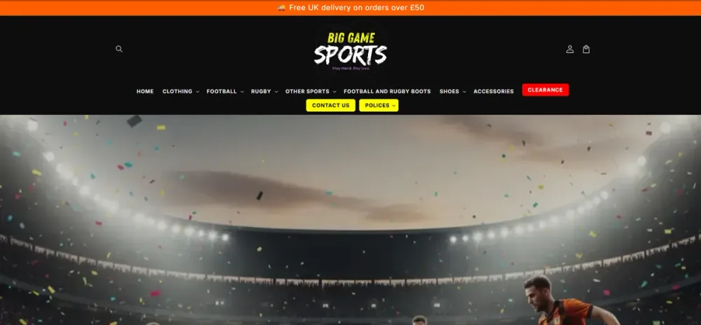 Big Game Sports Shopify Plus store