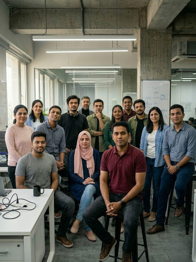 Digital Heroes Delhi engineering team in their Connaught Place office