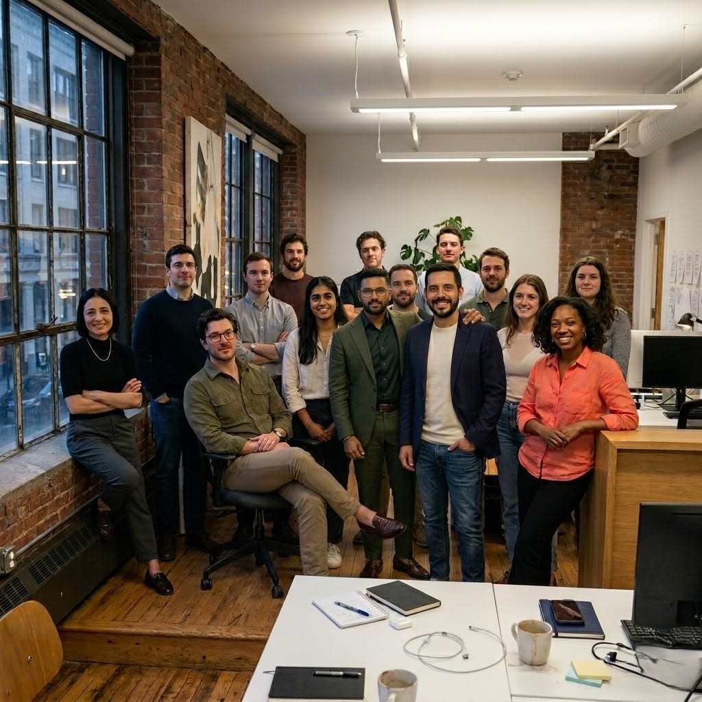 Digital Heroes New York team in their SoHo industrial-loft office